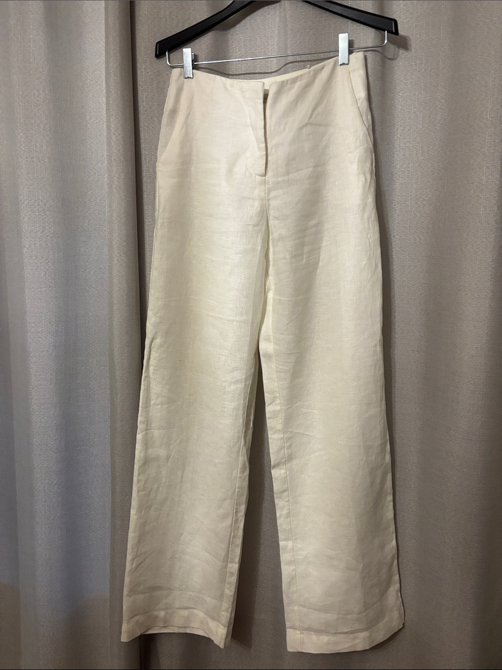 Faithfull White Wide-Leg Linen Pants